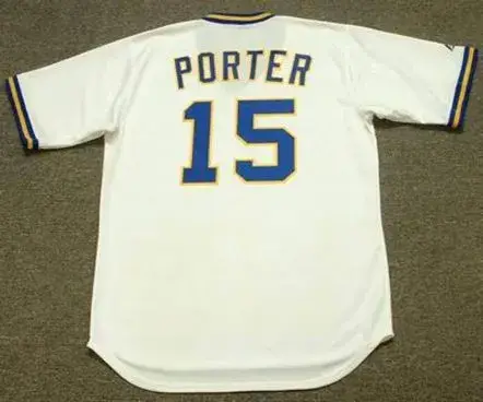 DARRELL PORTER Milwaukee Brewers 1975 Home Majestic Throwback Baseball Jersey 