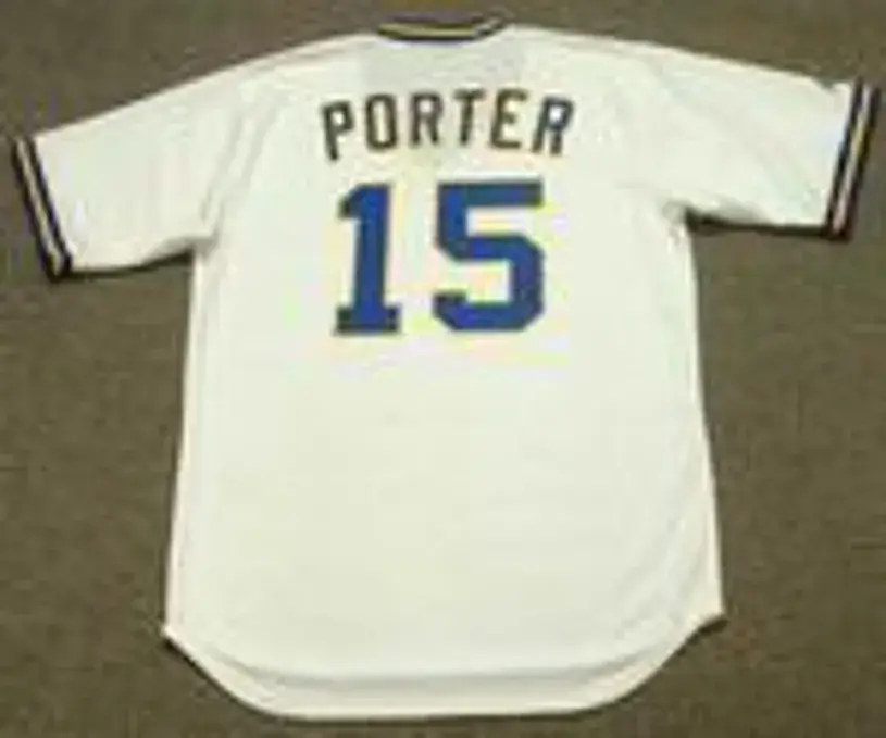 DARRELL PORTER Milwaukee Brewers 1975 Home Majestic Throwback Baseball Jersey 
