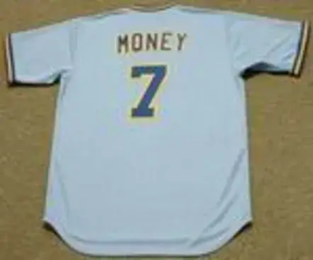 DON MONEY Milwaukee Brewers 1975 Away Majestic Throwback Baseball Jersey 