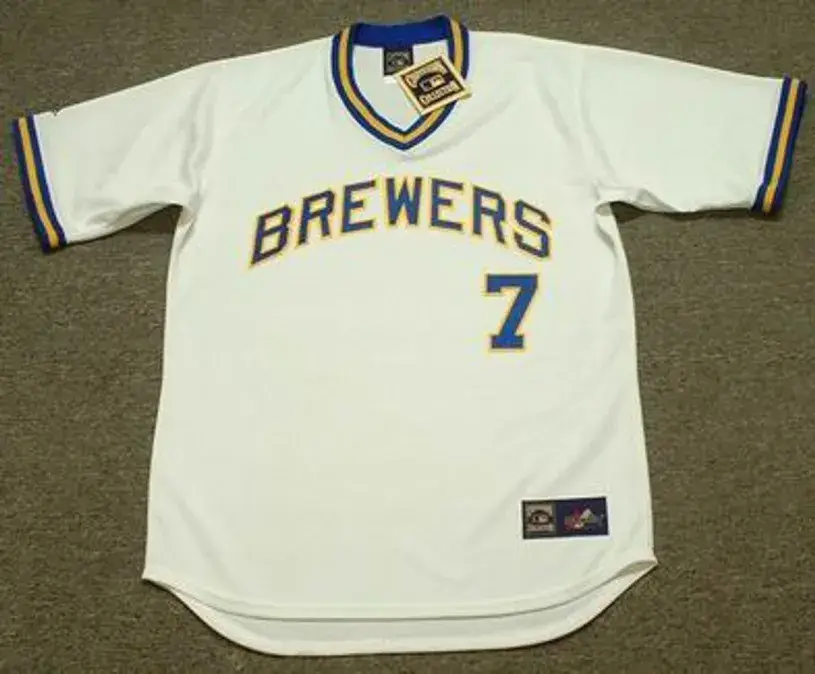 DON MONEY Milwaukee Brewers 1975 Home Majestic Throwback Baseball Jersey
