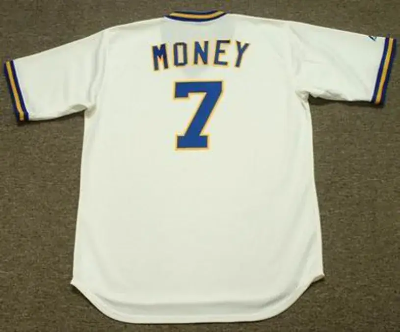 DON MONEY Milwaukee Brewers 1975 Home Majestic Throwback Baseball Jersey 