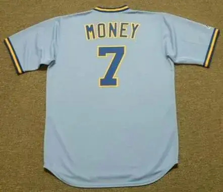 DON MONEY Milwaukee Brewers 1982 Away Majestic Throwback Baseball Jersey