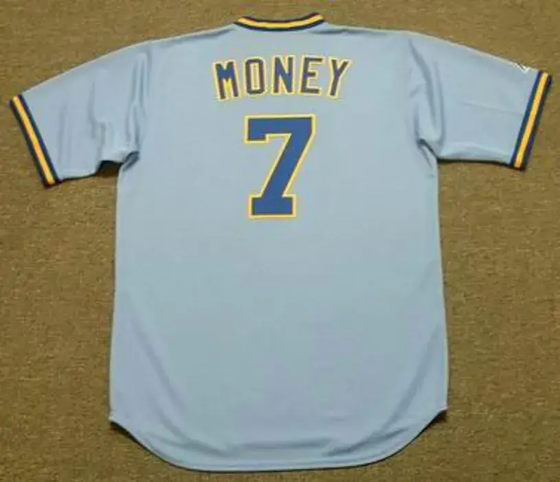 DON MONEY Milwaukee Brewers 1982 Away Majestic Throwback Baseball Jersey