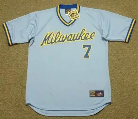 DON MONEY Milwaukee Brewers 1982 Away Majestic Throwback Baseball Jersey 