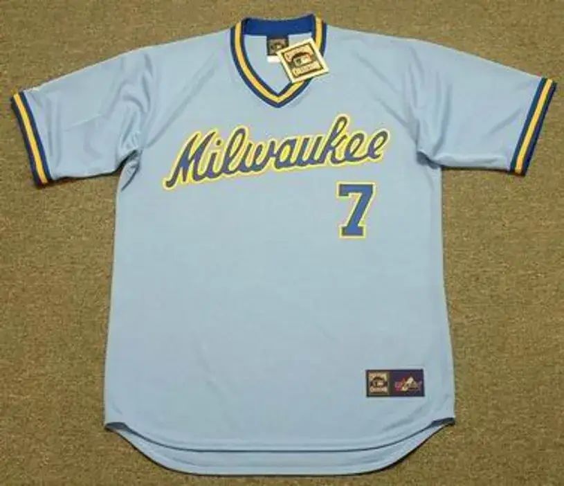 DON MONEY Milwaukee Brewers 1982 Away Majestic Throwback Baseball Jersey 