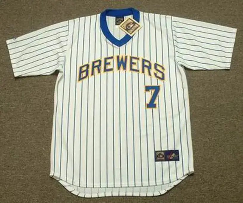 DON MONEY Milwaukee Brewers 1982 Home Majestic Throwback Baseball Jersey