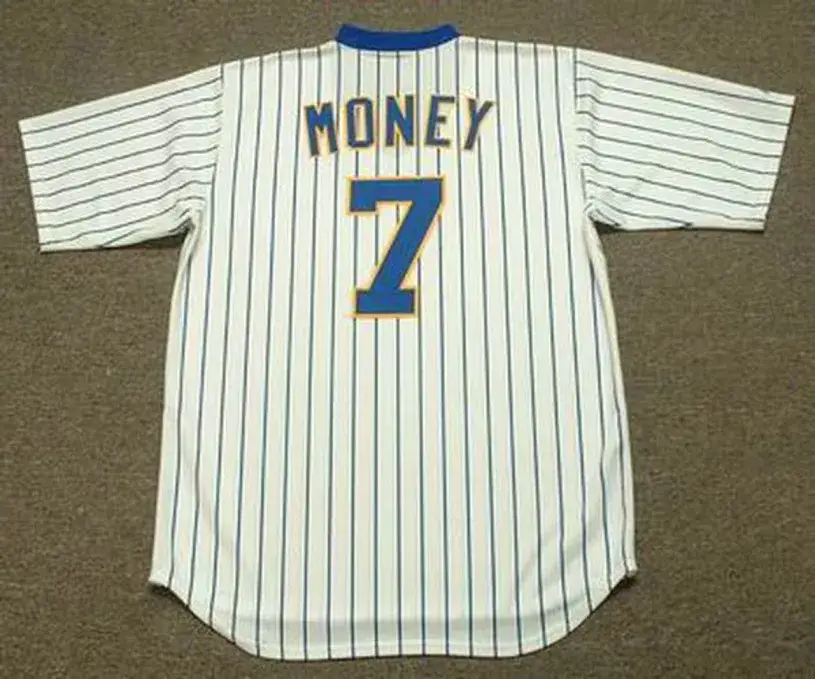 DON MONEY Milwaukee Brewers 1982 Home Majestic Throwback Baseball Jersey 