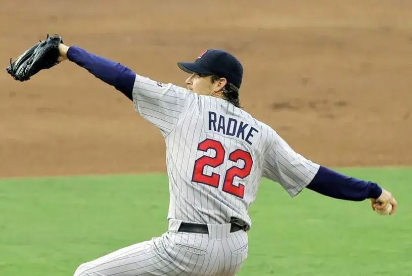 BRAD RADKE Minnesota Twins 2004 Majestic Throwback Away Baseball Jersey 