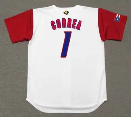 CARLOS CORREA Puerto Rico 2017 World Baseball Classic Throwback Jersey 