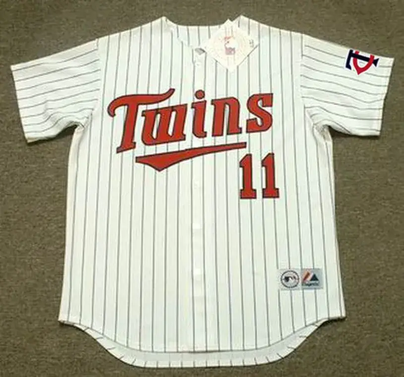 CHUCK KNOBLAUCH Minnesota Twins 1991 Majestic Throwback Home Baseball Jersey