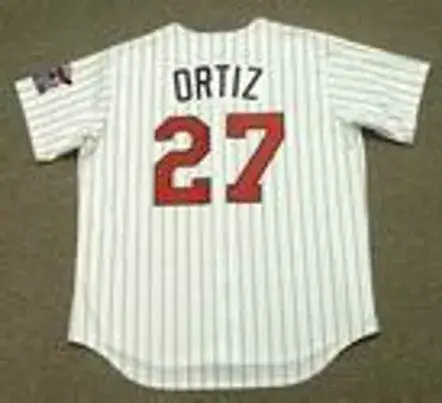 DAVID ORTIZ Minnesota Twins 2002 Majestic Throwback Home Baseball Jersey 