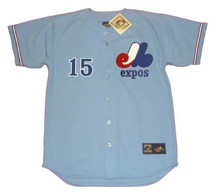 BALOR MOORE Montreal Expos 1973 Away Majestic Throwback Baseball Jersey 