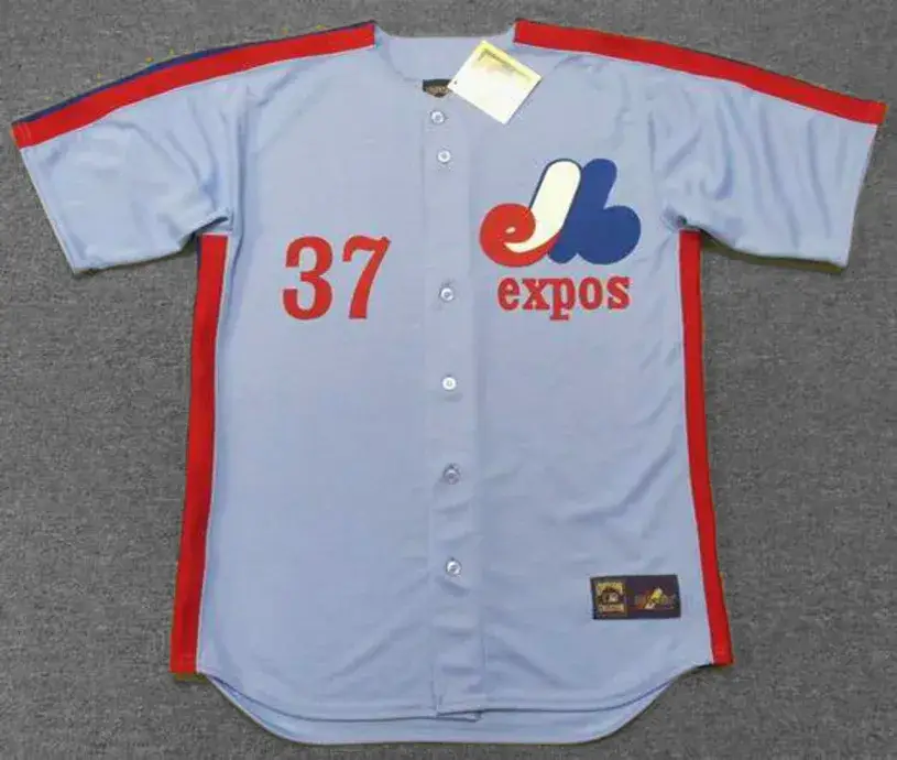 BILL LEE Montreal Expos 1981 Away Majestic Throwback Baseball Jersey