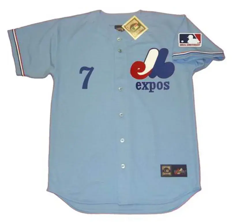 BOBBY WINE Montreal Expos 1969 Away Majestic Throwback Baseball Jersey 