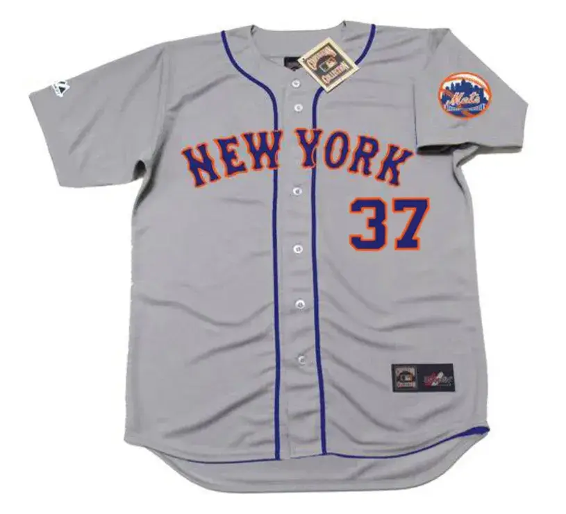 CASEY STENGEL New York Mets 1962 Away Majestic Baseball Throwback Jersey