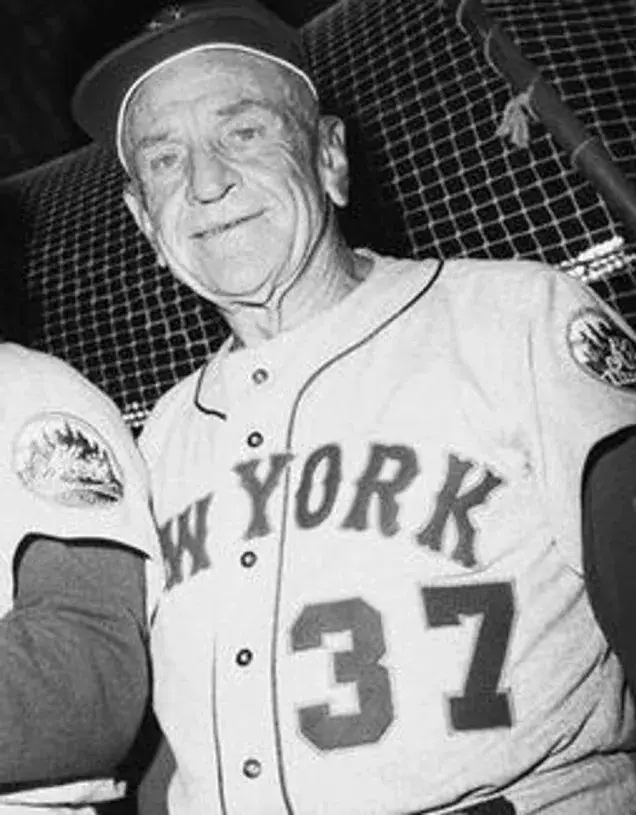 CASEY STENGEL New York Mets 1962 Away Majestic Baseball Throwback Jersey 