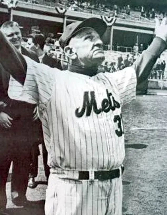 CASEY STENGEL New York Mets 1962 Home Majestic Baseball Throwback Jersey 
