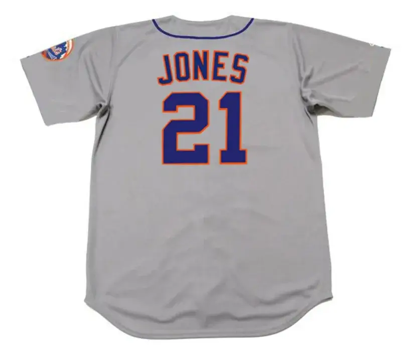 CLEON JONES New York Mets 1973 Away Majestic Throwback Baseball Jersey 