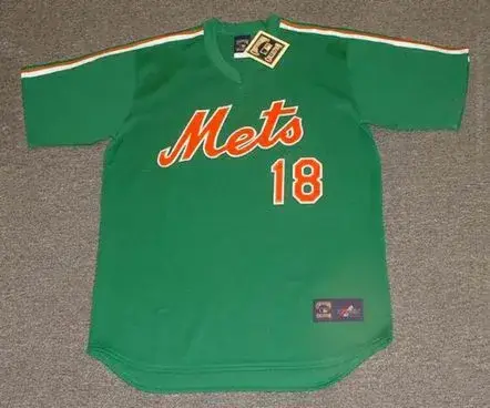 DARRYL STRAWBERRY New York Mets 1985 Majestic “St. Patrick’s Day” Baseball Throwback Jersey