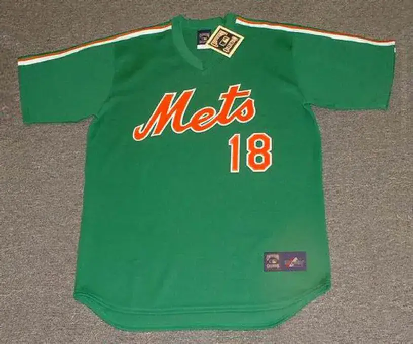 DARRYL STRAWBERRY New York Mets 1985 Majestic “St. Patrick’s Day” Baseball Throwback Jersey