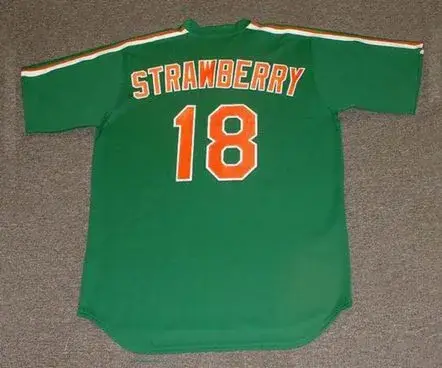 DARRYL STRAWBERRY New York Mets 1985 Majestic “St. Patrick’s Day” Baseball Throwback Jersey 