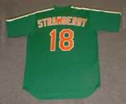 DARRYL STRAWBERRY New York Mets 1985 Majestic “St. Patrick’s Day” Baseball Throwback Jersey 