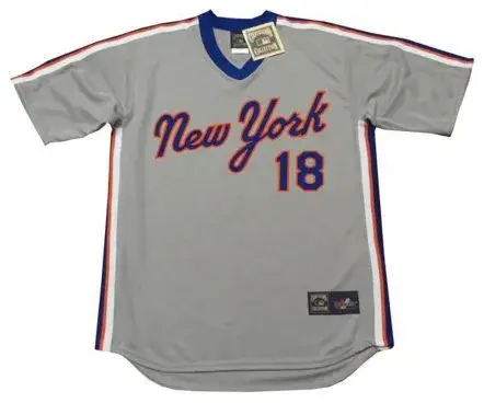 DARRYL STRAWBERRY New York Mets 1987 Majestic Cooperstown Away Baseball Jersey