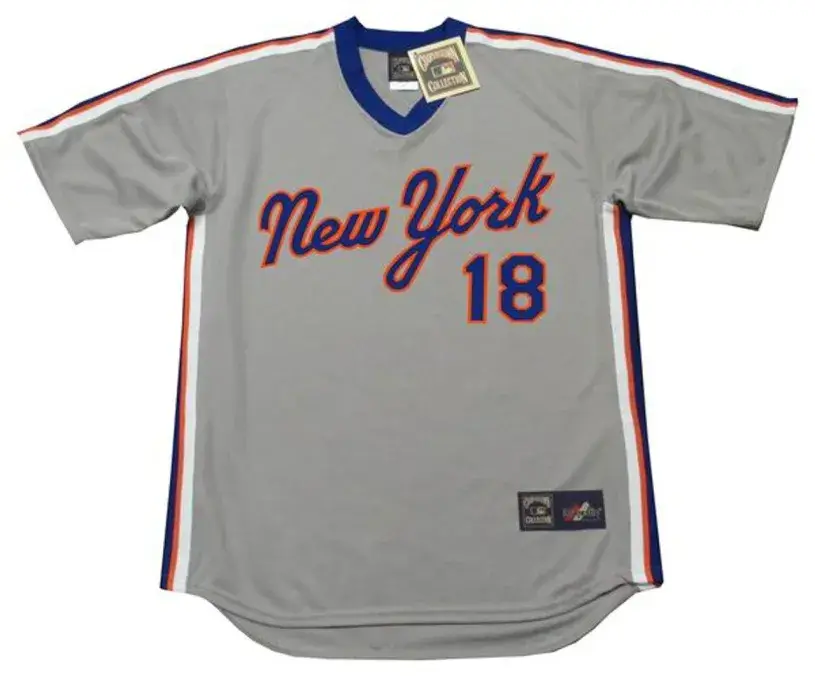 DARRYL STRAWBERRY New York Mets 1987 Majestic Cooperstown Away Baseball Jersey