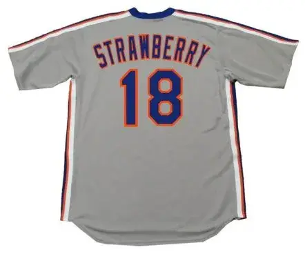 DARRYL STRAWBERRY New York Mets 1987 Majestic Cooperstown Away Baseball Jersey 