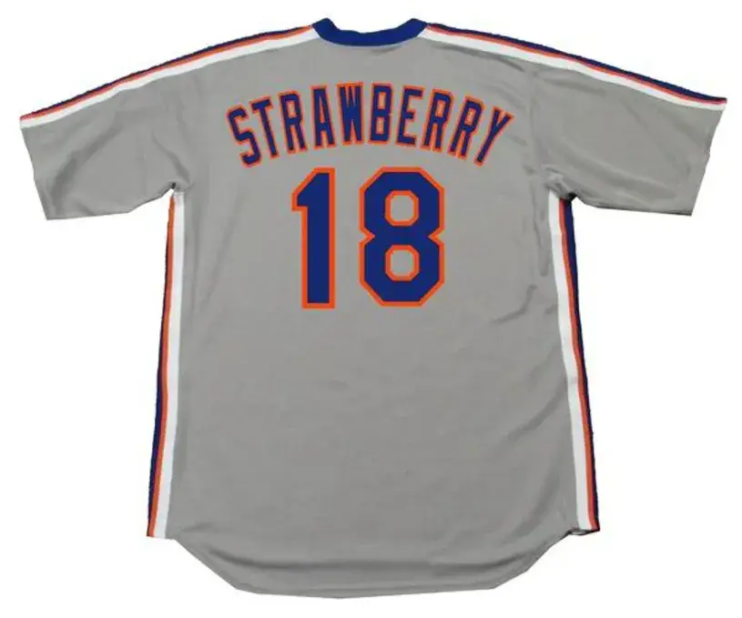 DARRYL STRAWBERRY New York Mets 1987 Majestic Cooperstown Away Baseball Jersey 