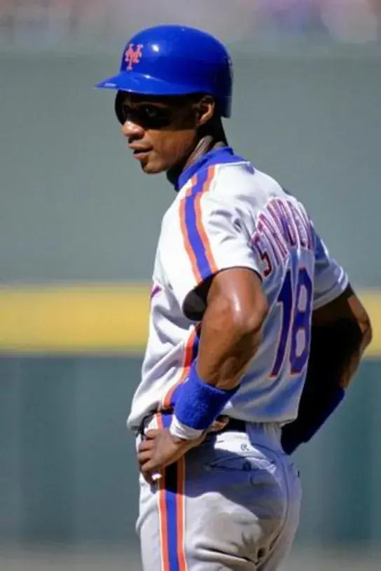 DARRYL STRAWBERRY New York Mets 1987 Majestic Cooperstown Away Baseball Jersey 