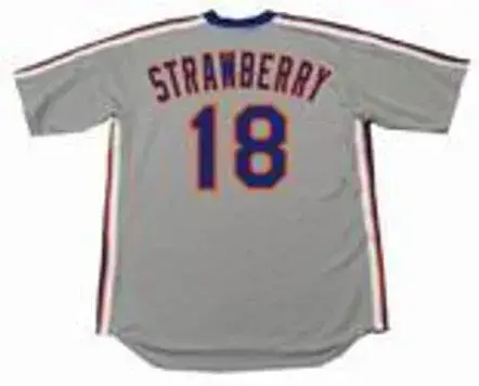 DARRYL STRAWBERRY New York Mets 1987 Majestic Cooperstown Away Baseball Jersey 