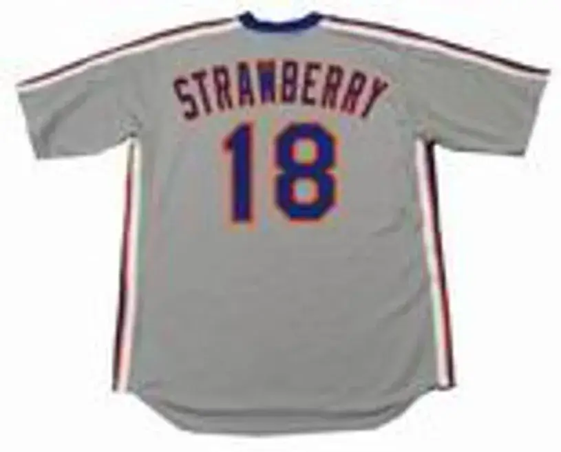 DARRYL STRAWBERRY New York Mets 1987 Majestic Cooperstown Away Baseball Jersey 