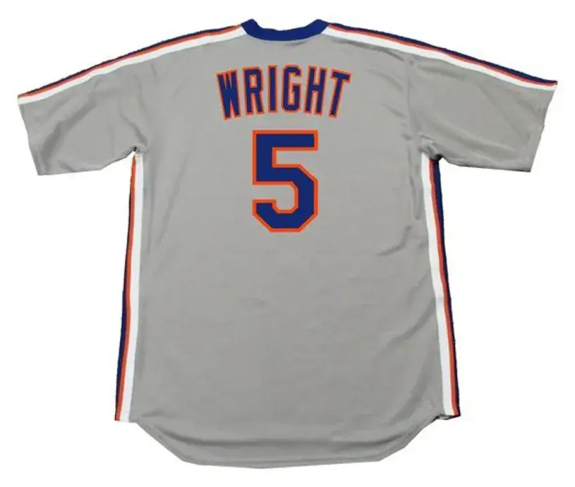 DAVID WRIGHT New York Mets 1987 Majestic Cooperstown Away Baseball Jersey 