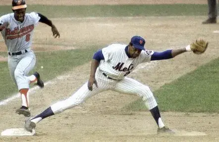 DON CLENDENON New York Mets 1969 Home Majestic Baseball Throwback Jersey 