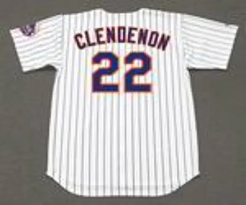 DON CLENDENON New York Mets 1969 Home Majestic Baseball Throwback Jersey 