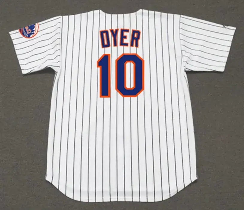 DUFFY DYER New York Mets 1969 Home Majestic Baseball Throwback Jersey 