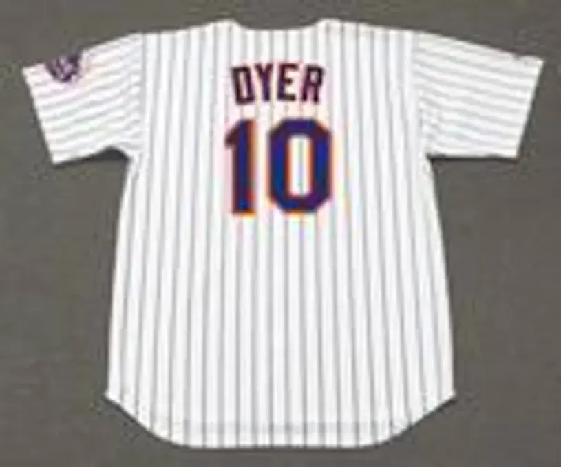 DUFFY DYER New York Mets 1969 Home Majestic Baseball Throwback Jersey 
