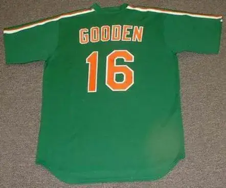DWIGHT GOODEN New York Mets 1985 Majestic Cooperstown Throwback “St. Patty’s Day” Baseball Jersey 