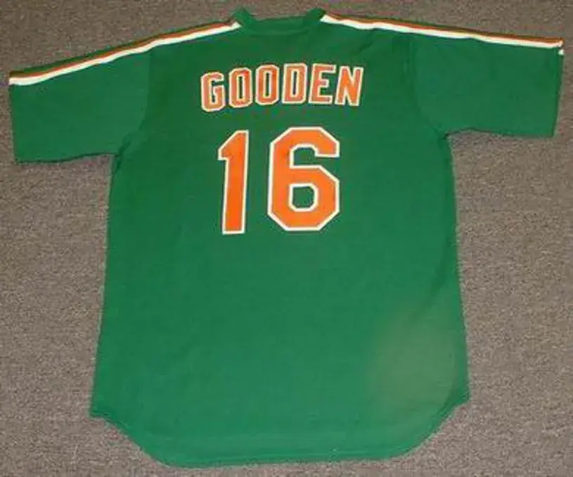 DWIGHT GOODEN New York Mets 1985 Majestic Cooperstown Throwback “St. Patty’s Day” Baseball Jersey 