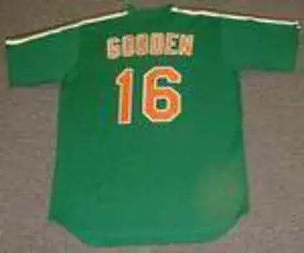 DWIGHT GOODEN New York Mets 1985 Majestic Cooperstown Throwback “St. Patty’s Day” Baseball Jersey 