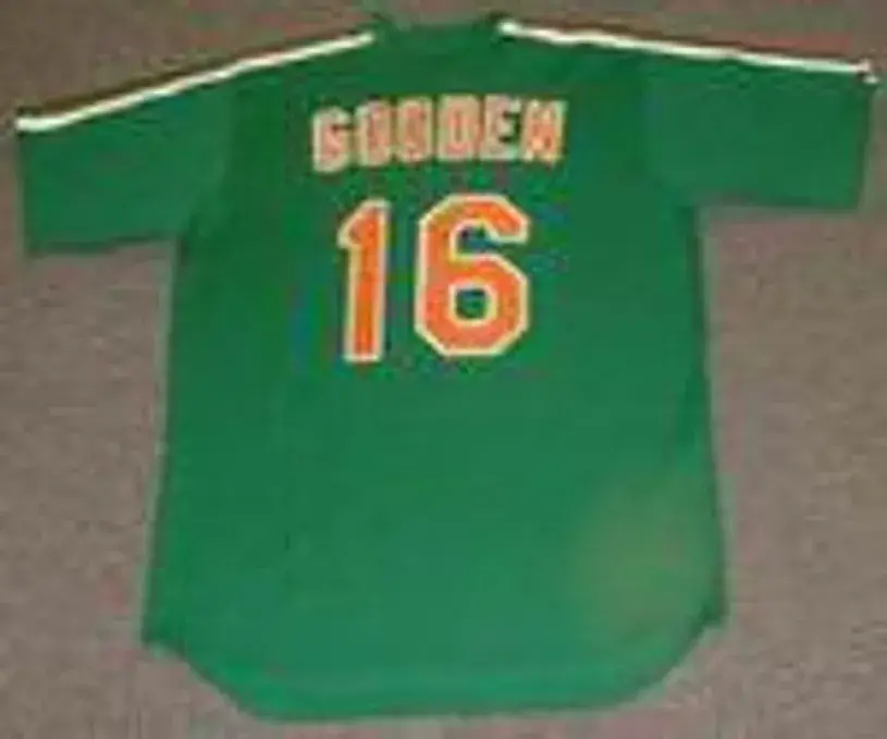 DWIGHT GOODEN New York Mets 1985 Majestic Cooperstown Throwback “St. Patty’s Day” Baseball Jersey 