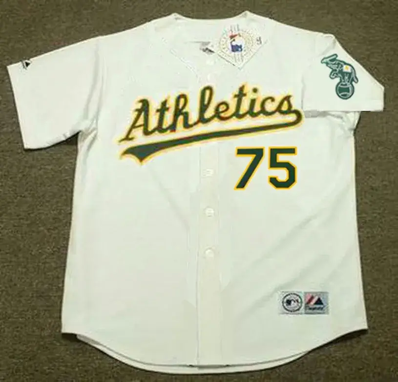 BARRY ZITO Oakland Athletics 2002 Home Majestic Baseball Throwback Jersey