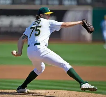 BARRY ZITO Oakland Athletics 2002 Home Majestic Baseball Throwback Jersey 