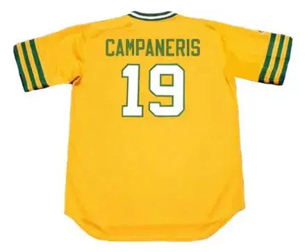 BERT CAMPANERIS Oakland Athletics 1972 Majestic Throwback Baseball Jersey