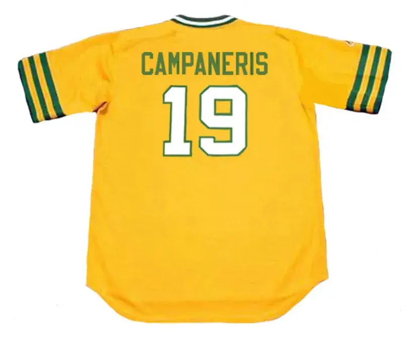 BERT CAMPANERIS Oakland Athletics 1972 Majestic Throwback Baseball Jersey