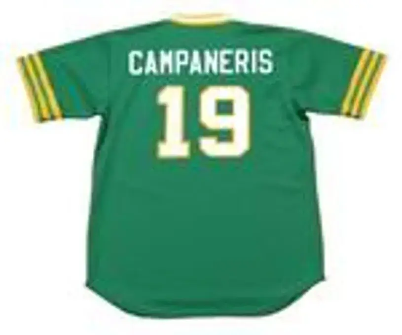 BERT CAMPANERIS Oakland Athletics 1973 Majestic Cooperstown Away Baseball Jersey 