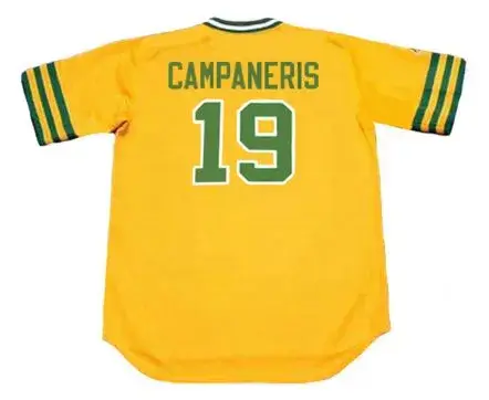 BERT CAMPANERIS Oakland Athletics 1974 Majestic Cooperstown Baseball Jersey 