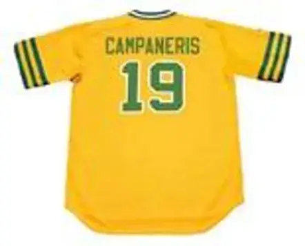 BERT CAMPANERIS Oakland Athletics 1974 Majestic Cooperstown Baseball Jersey 