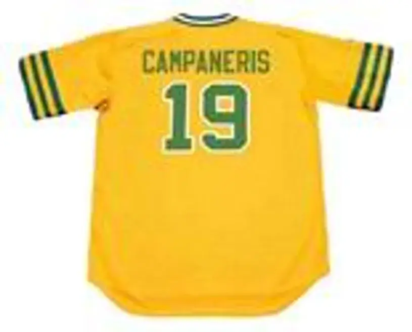 BERT CAMPANERIS Oakland Athletics 1974 Majestic Cooperstown Baseball Jersey 